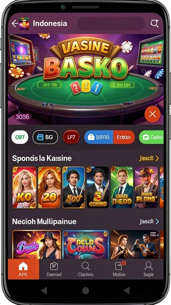 Tampilan menarik dari halaman utama aplikasi 55KBET.