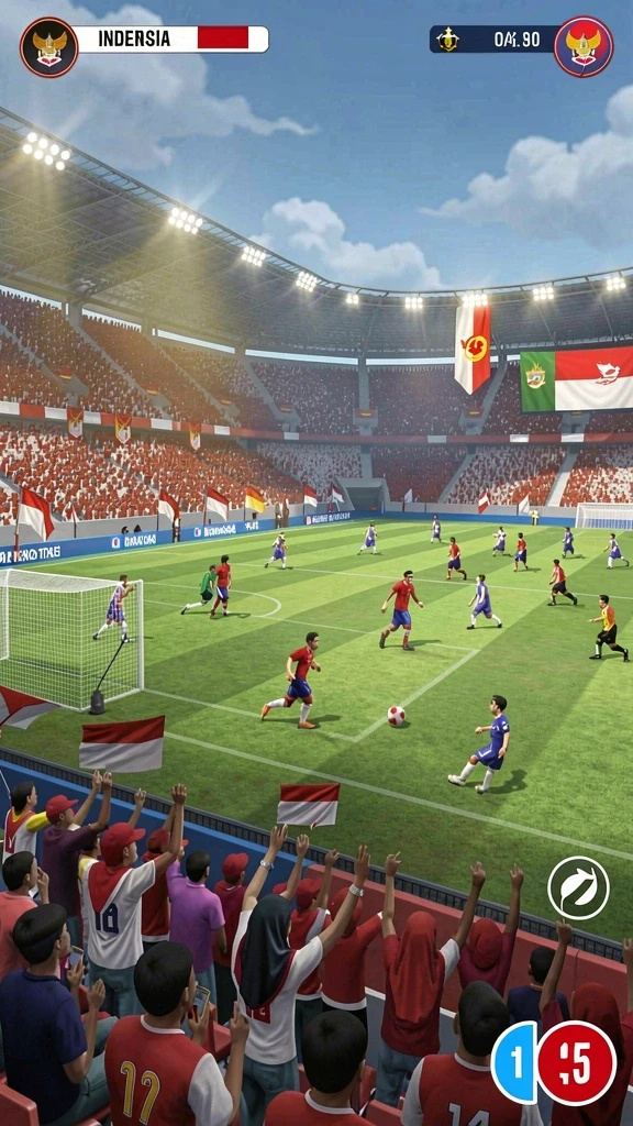 Tangkapan layar suasana kota yang megah dan penuh warna.