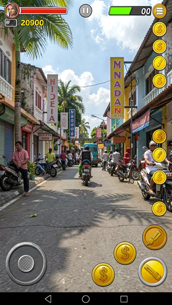 Gambar pertarungan epik melawan musuh yang menantang.