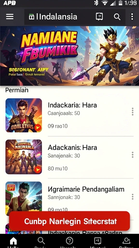 Tampilan awal game yang mengesankan dan ramah pengguna.