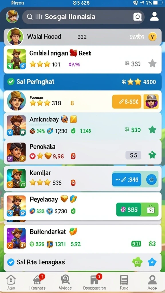 Tampilan menu utama yang intuitif dan menarik.