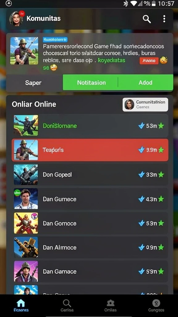 Pengalaman multiplayer yang seru dengan teman.