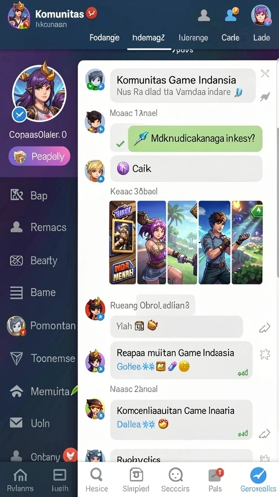 Fitur chat menambah interaksi antar pemain.