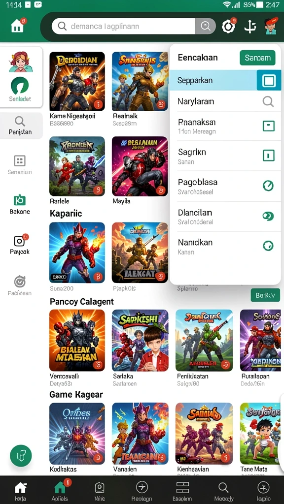 Screenshot menampilkan antarmuka permainan yang menarik.