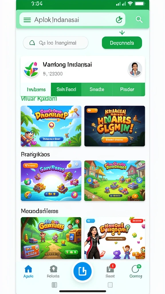 Tampilan home screen yang menarik dan mudah dinavigasi.