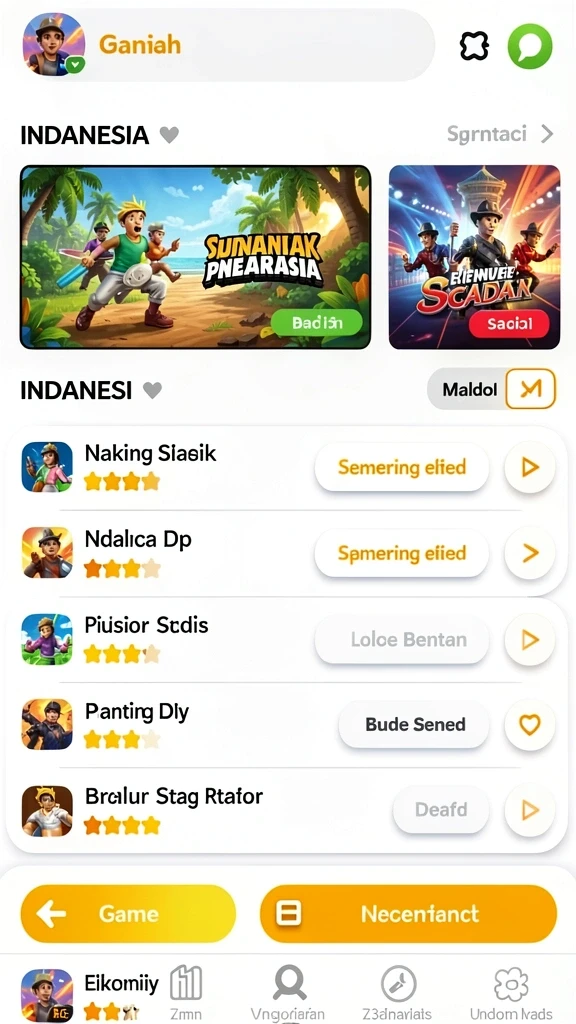 Tampilan karakter yang menarik dan penuh warna.